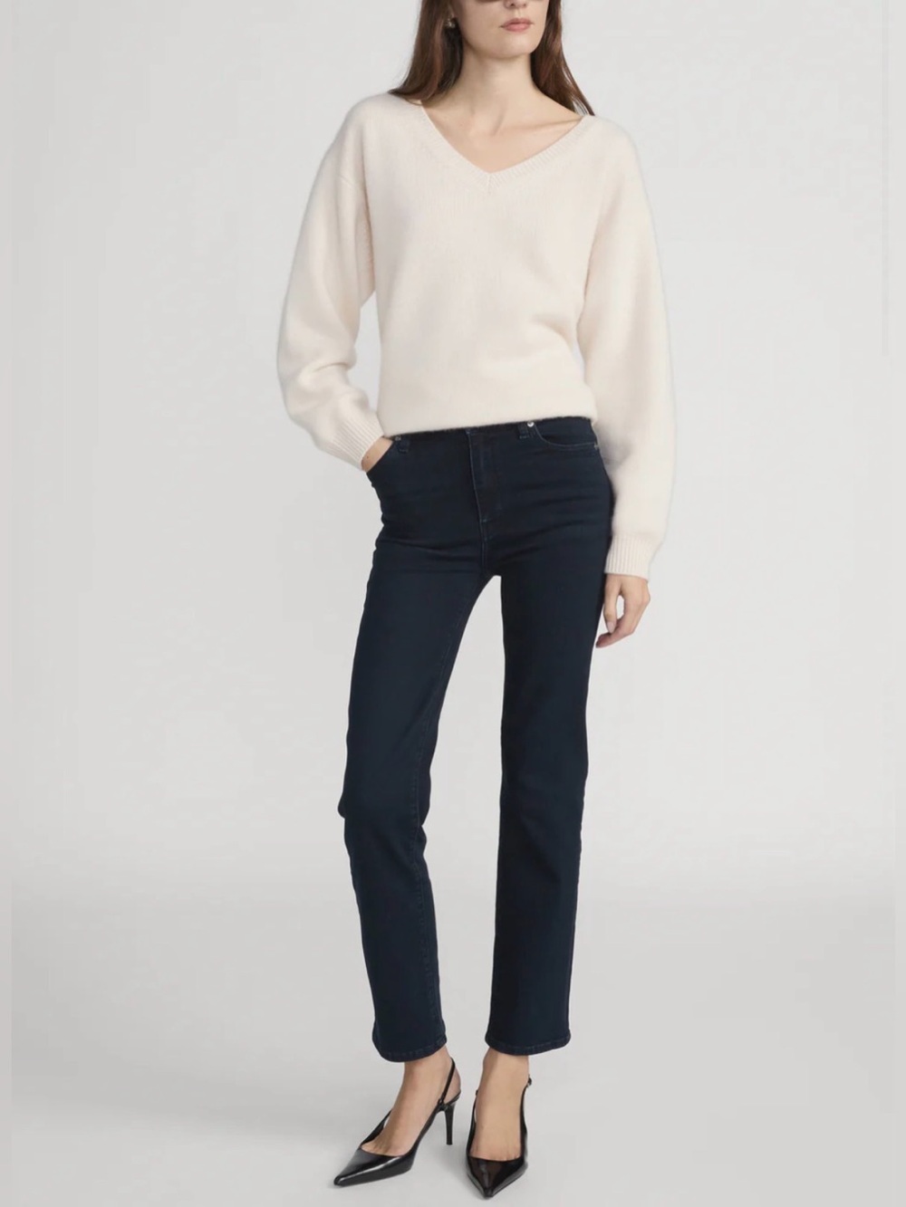 Frame Black Denim Le Sleek Straight Leg Jeans